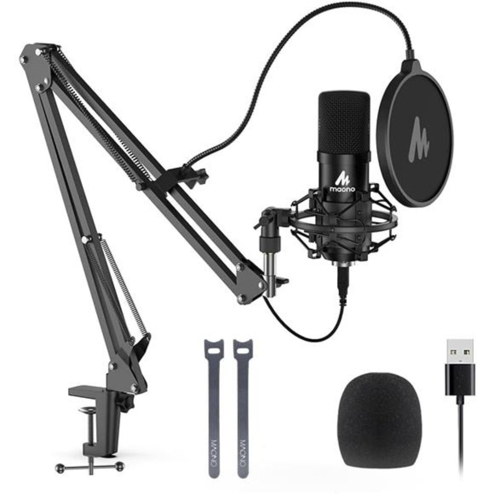 USB Microphone, 192KHZ/24Bit Plug & Play PC Computer Podcast Condenser Cardioid